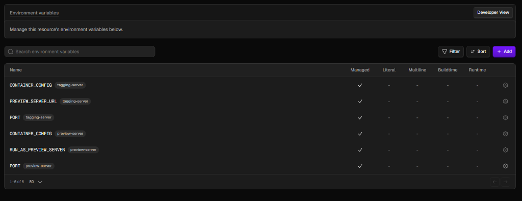 Coolify Environment Variables for sGTM Tagging and Preview Servers